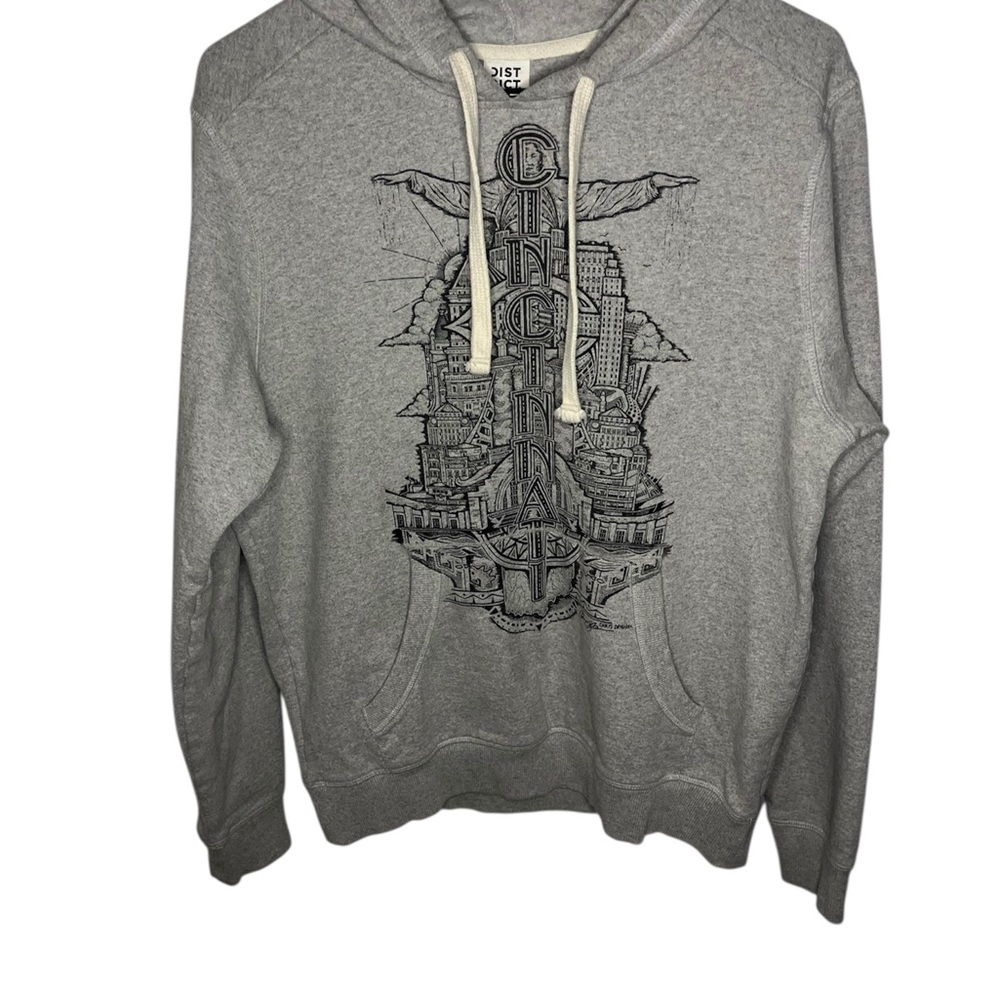 Source Unknown Gray Hoodie with Vintage Graphic